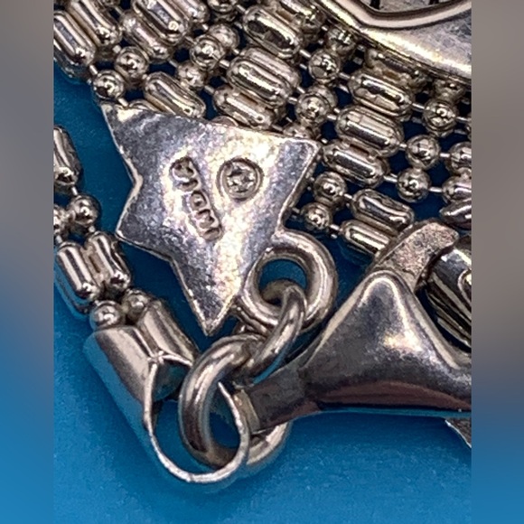 Silpada HTF Sterling Dot Dash Chain & Sterling 4-Way Reversable Floral Pendant - Picture 11 of 12